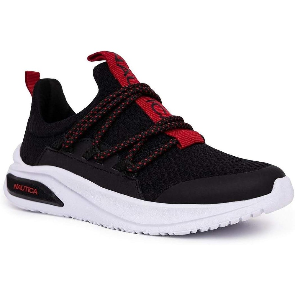 Nautica Swimmy Womens Black Red Mesh Bungee Lace Athletic Sneakers Size 6